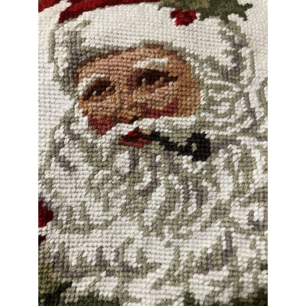 Set of 4 NWT Wool Needlepoint Christmas Stockings Old World Santa Claus design - Picture 3 of 16